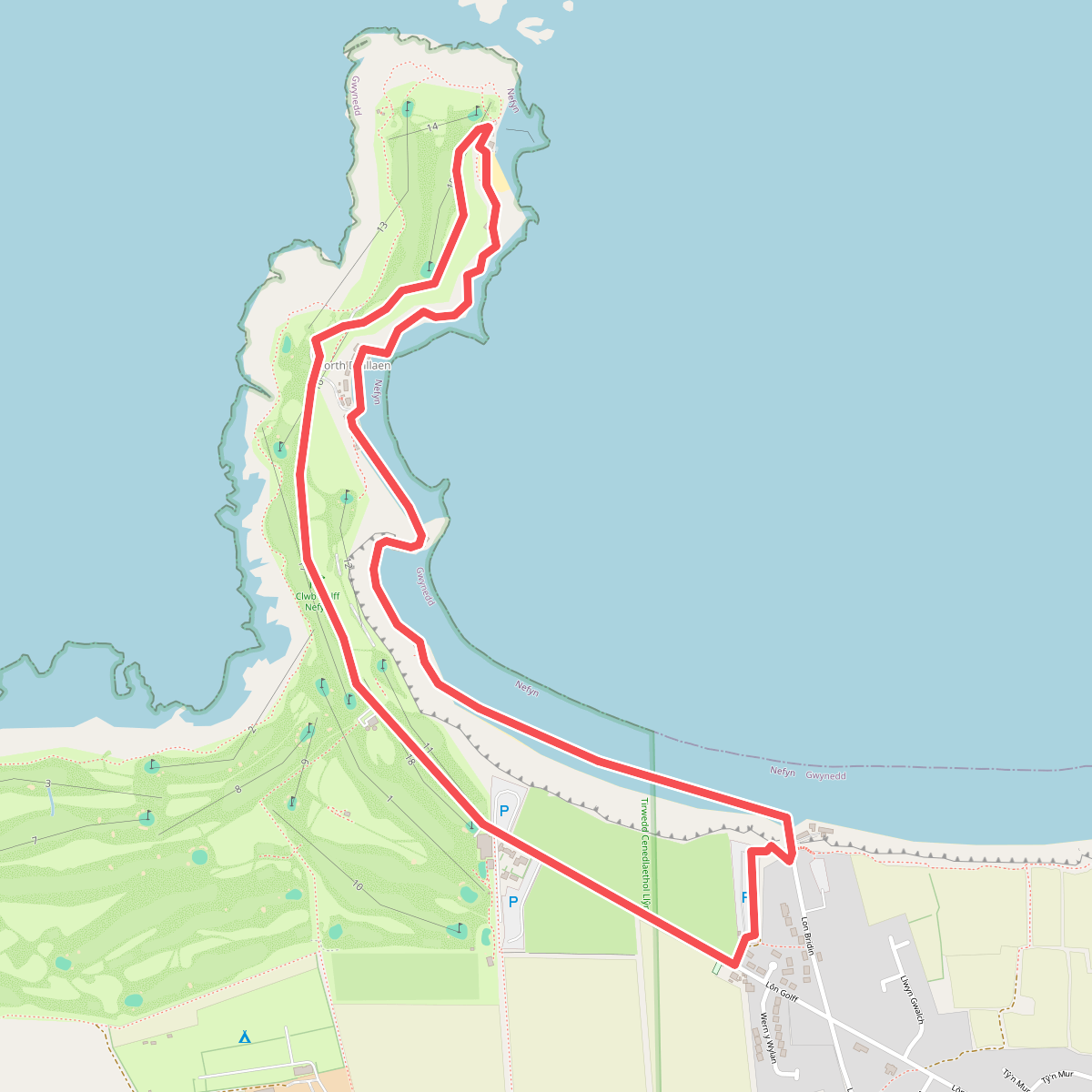 Porthdinllaen marine trail on the Llŷn Peninsula, Porthdinllaen