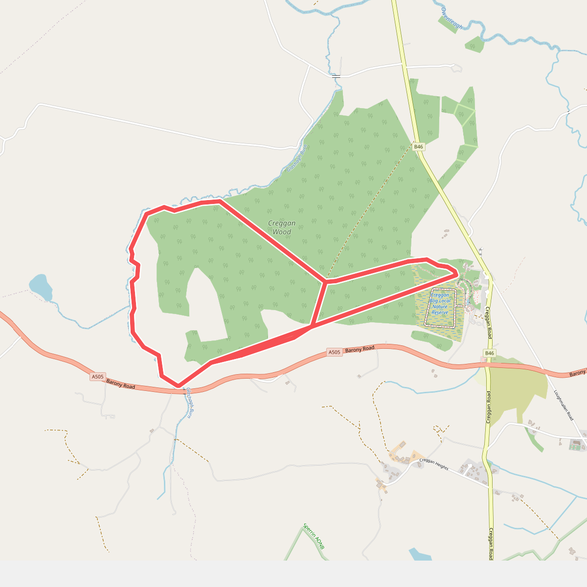 An Creagán, Forest and River Trail