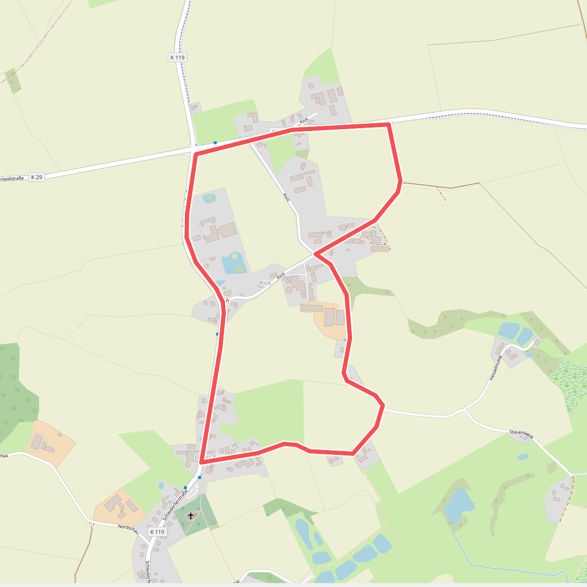 Erholungsort Ulsnis: Rundweg Hesselmühle, Kius