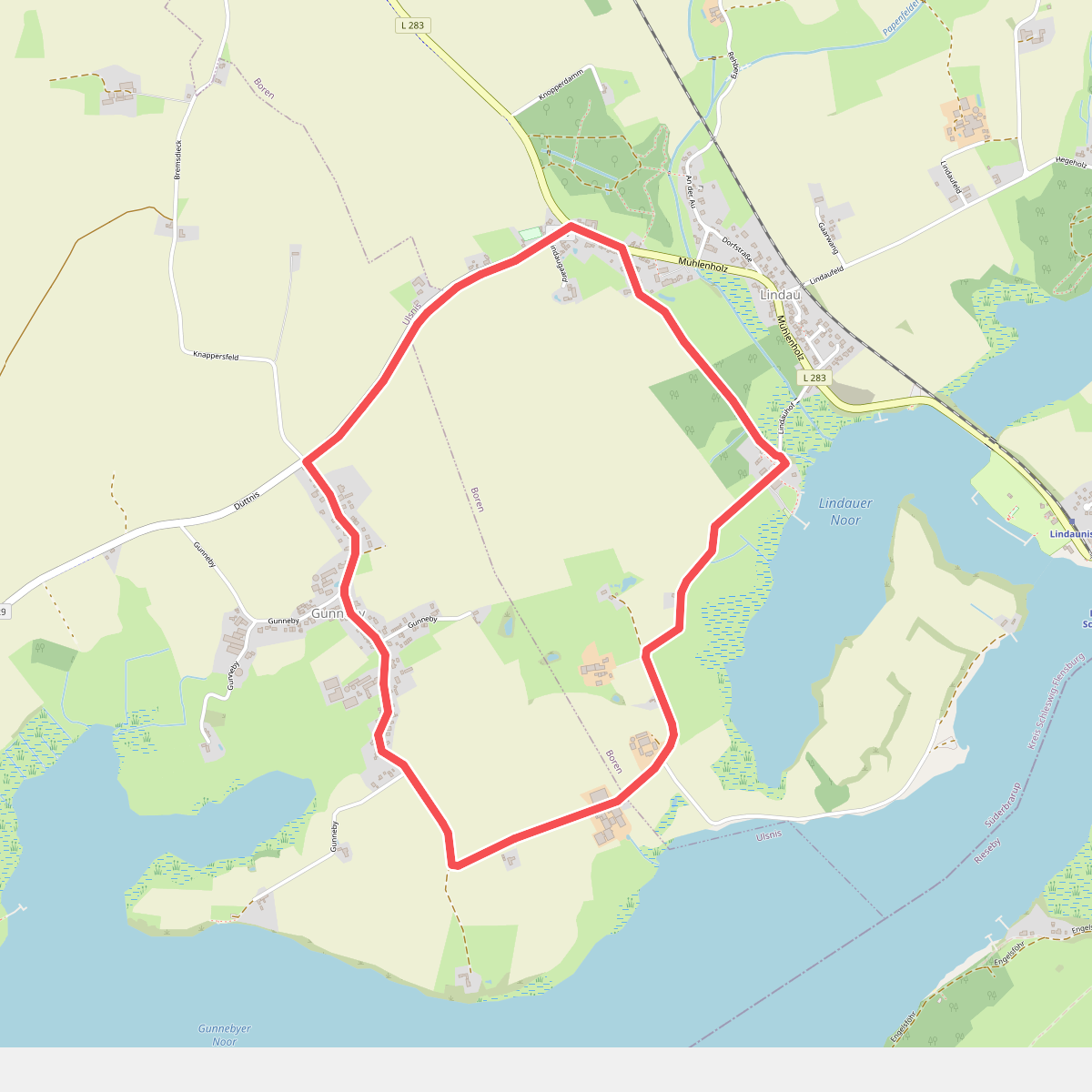 Erholungsort Ulsnis: Rundweg Dallacker, Gunneby
