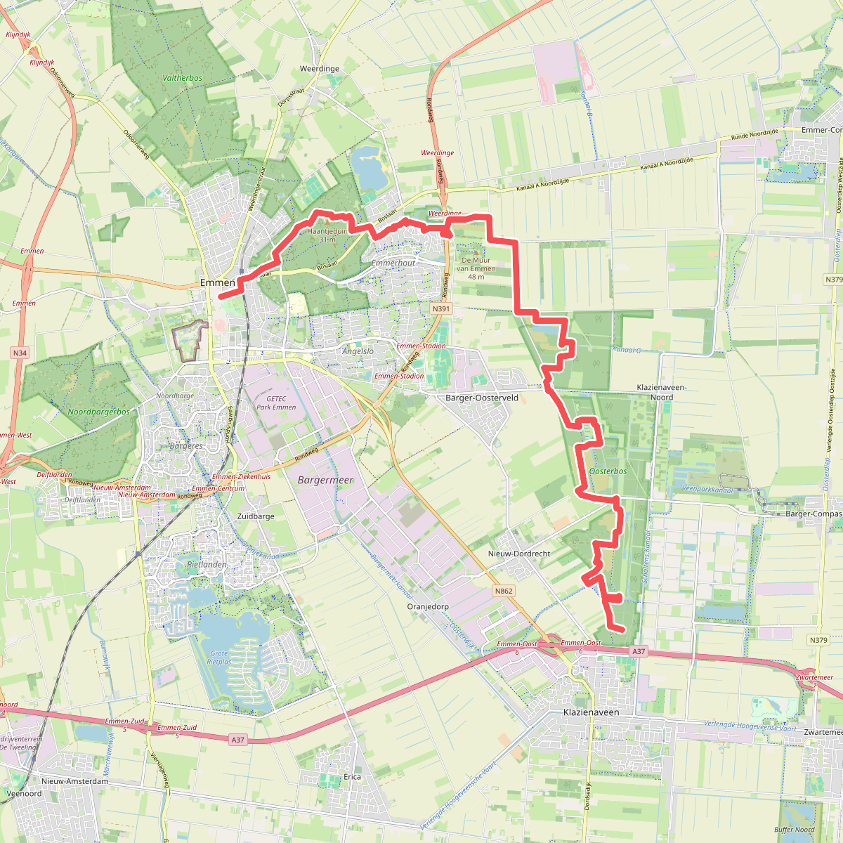 Klazienaveen - Emmen · Hondsrugpad/Hunenweg etappe 13