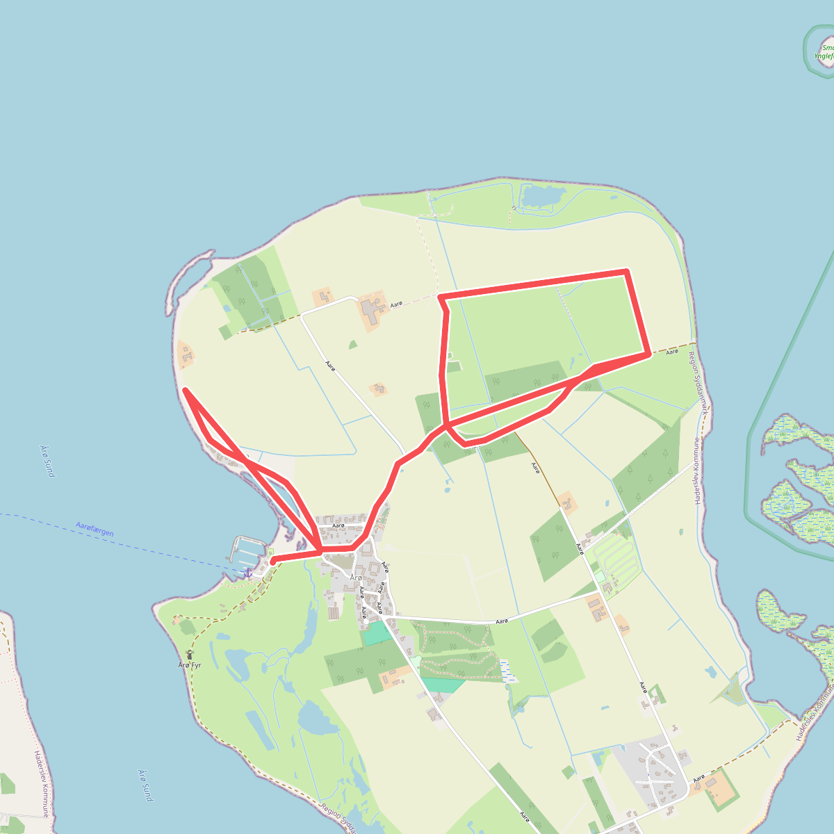 Aarø, rød rute
