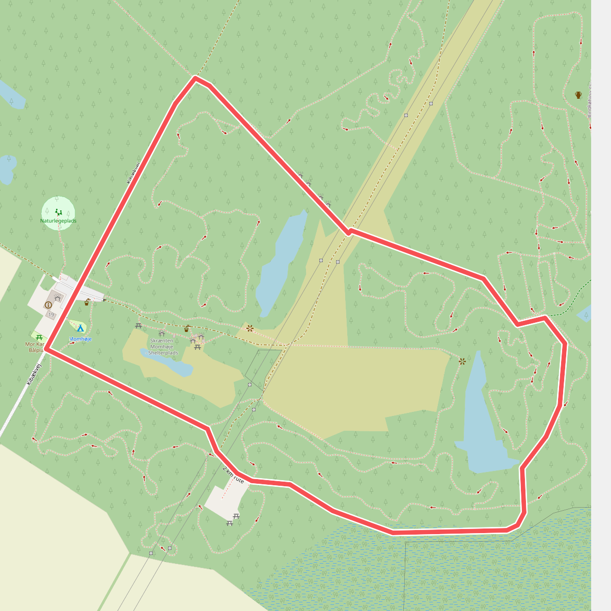 2 km rute