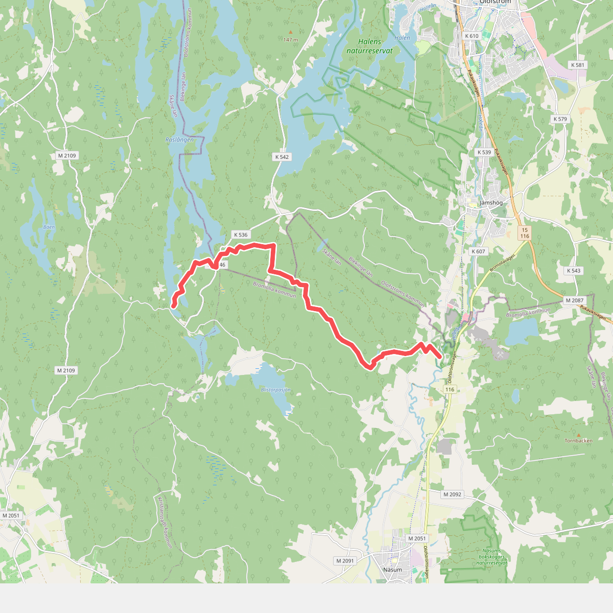 Skåneleden 1, Etapp 3: Östafors-Bökestad