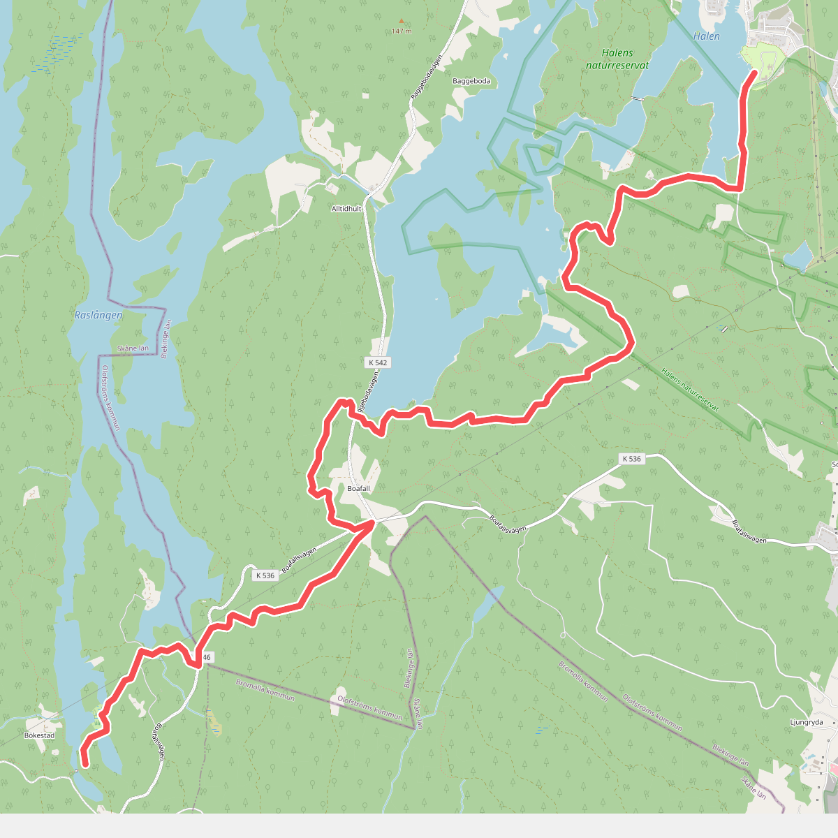 Skåneleden 1, Etapp 3A: Bökestad-Olofström
