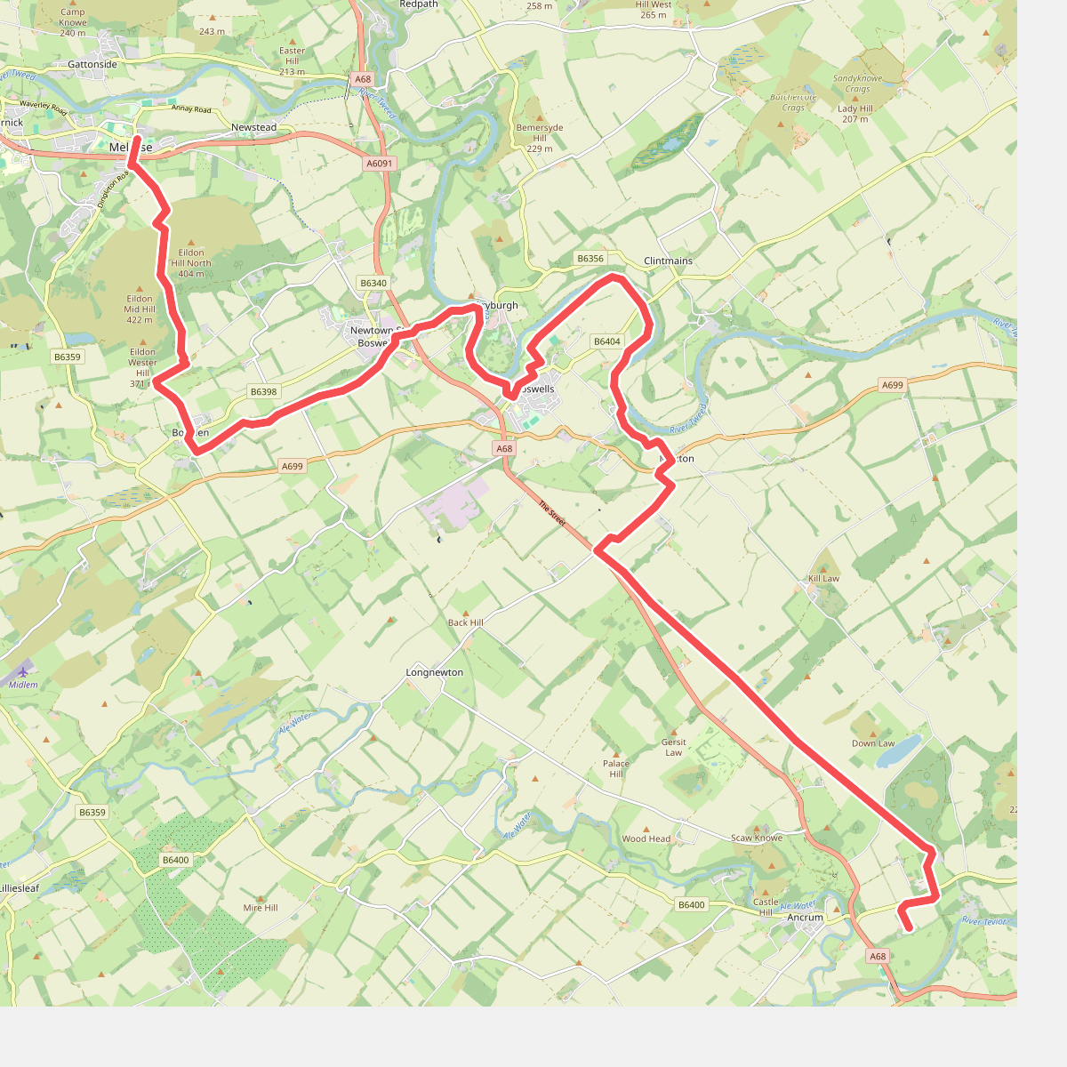St. Cuthbertway: 1.Melrose-Harestanes