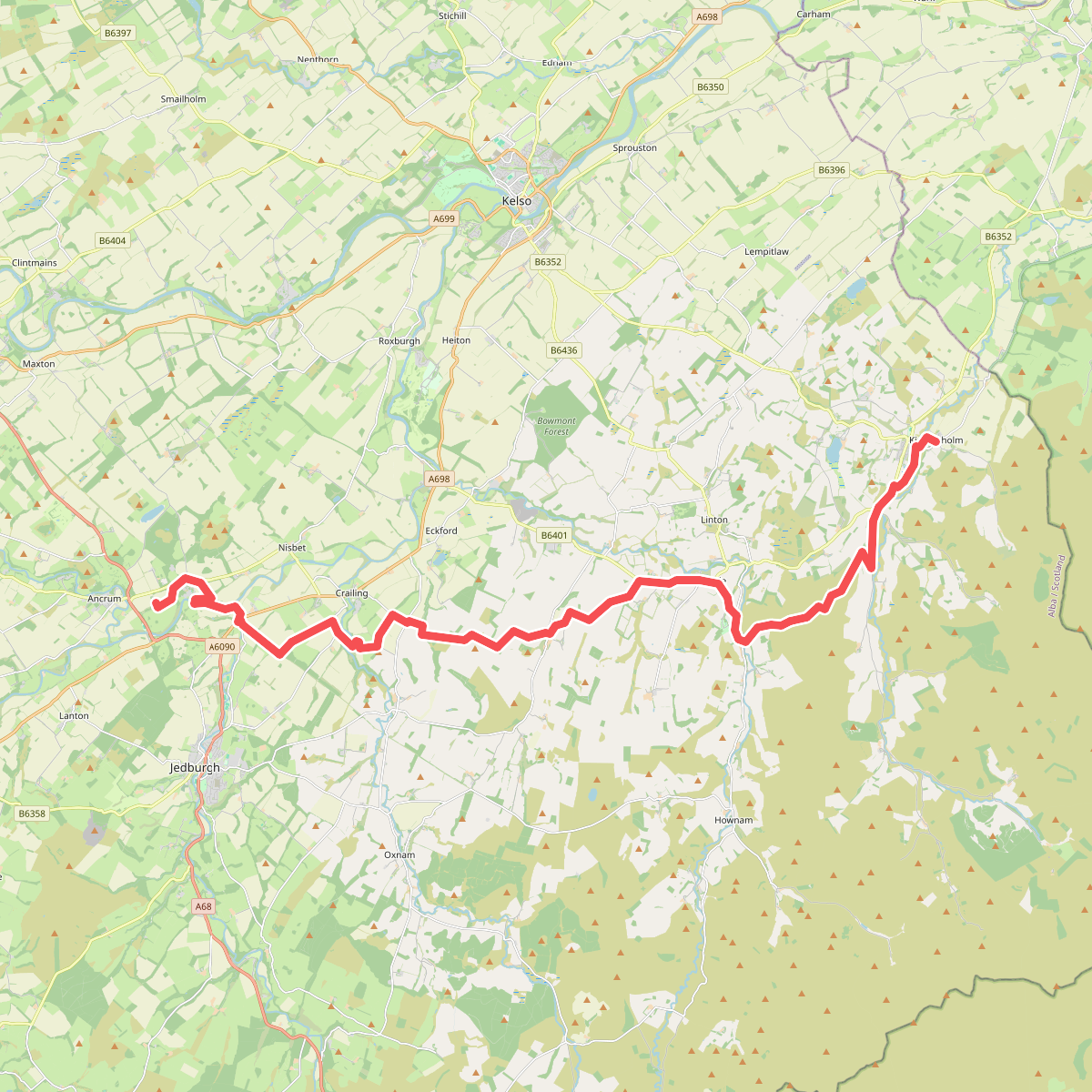 St. Cuthbertway: 2.Harestanes-Kirk_Yetholm