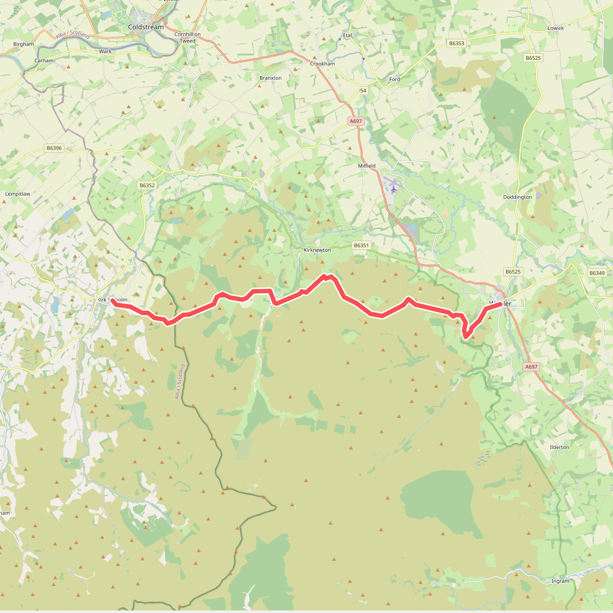 St. Cuthbertway: 3.Kirk_Yetholm-Wooler