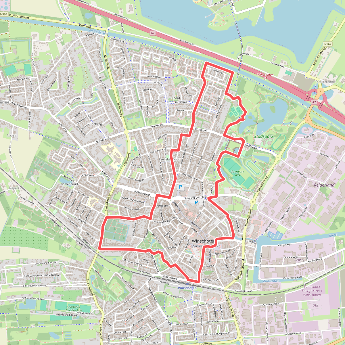 Route via knooppunten: 47 → 91 → 90 → 92 → 94 → 89 → 87 → 47