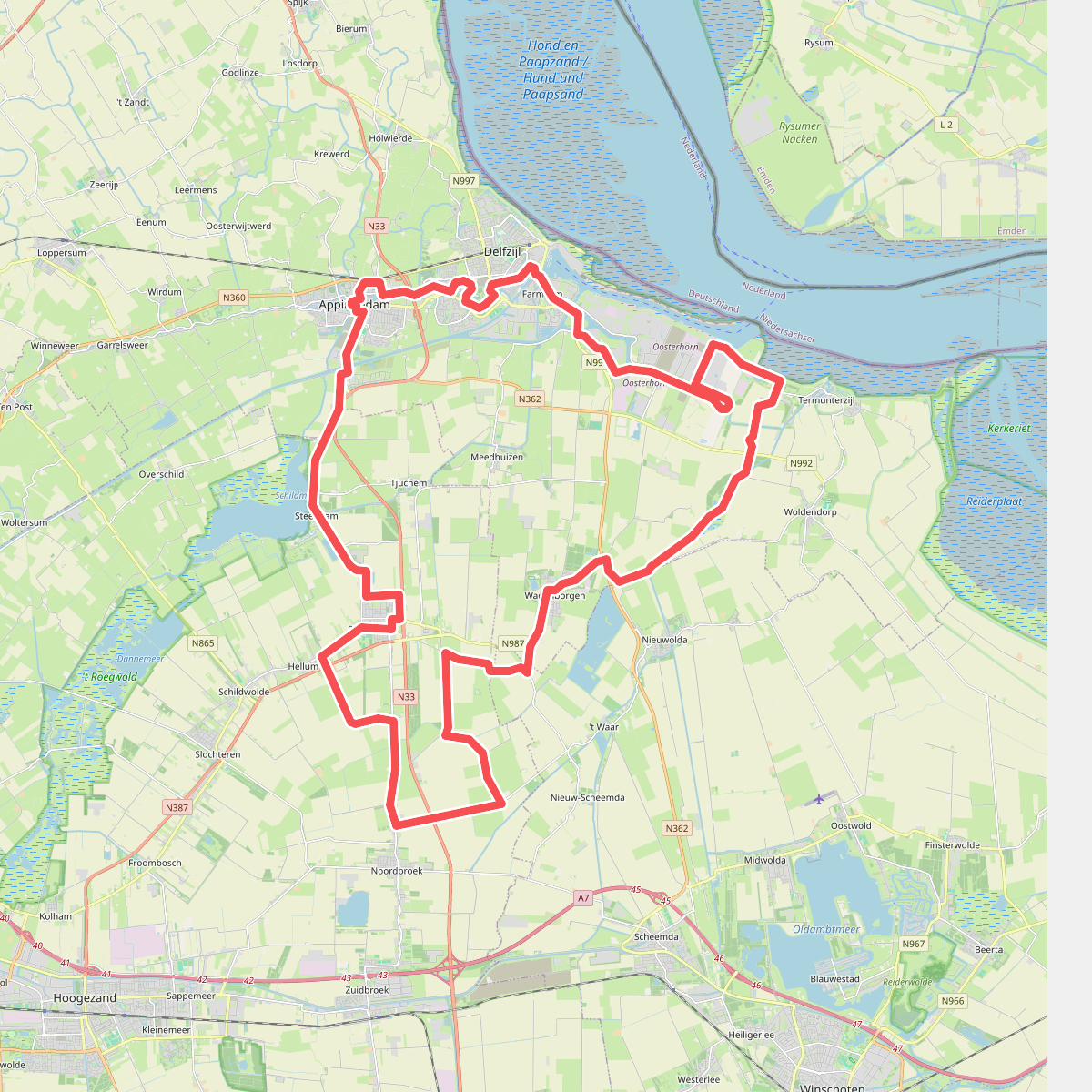 Fietsroute Groningen