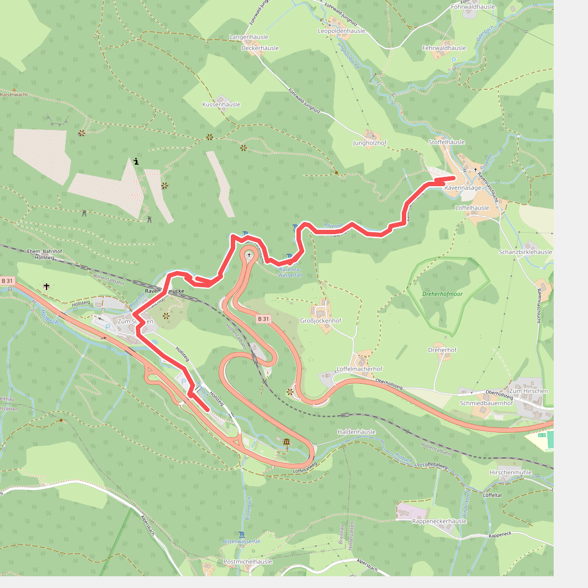 Ravennakloof – Grote Ravenna-waterval rondtocht vanuit VVG der Gemeinde Hinterzarten