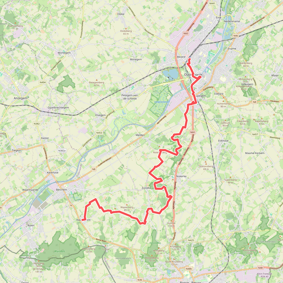 Kwaremont naar oudenaarde