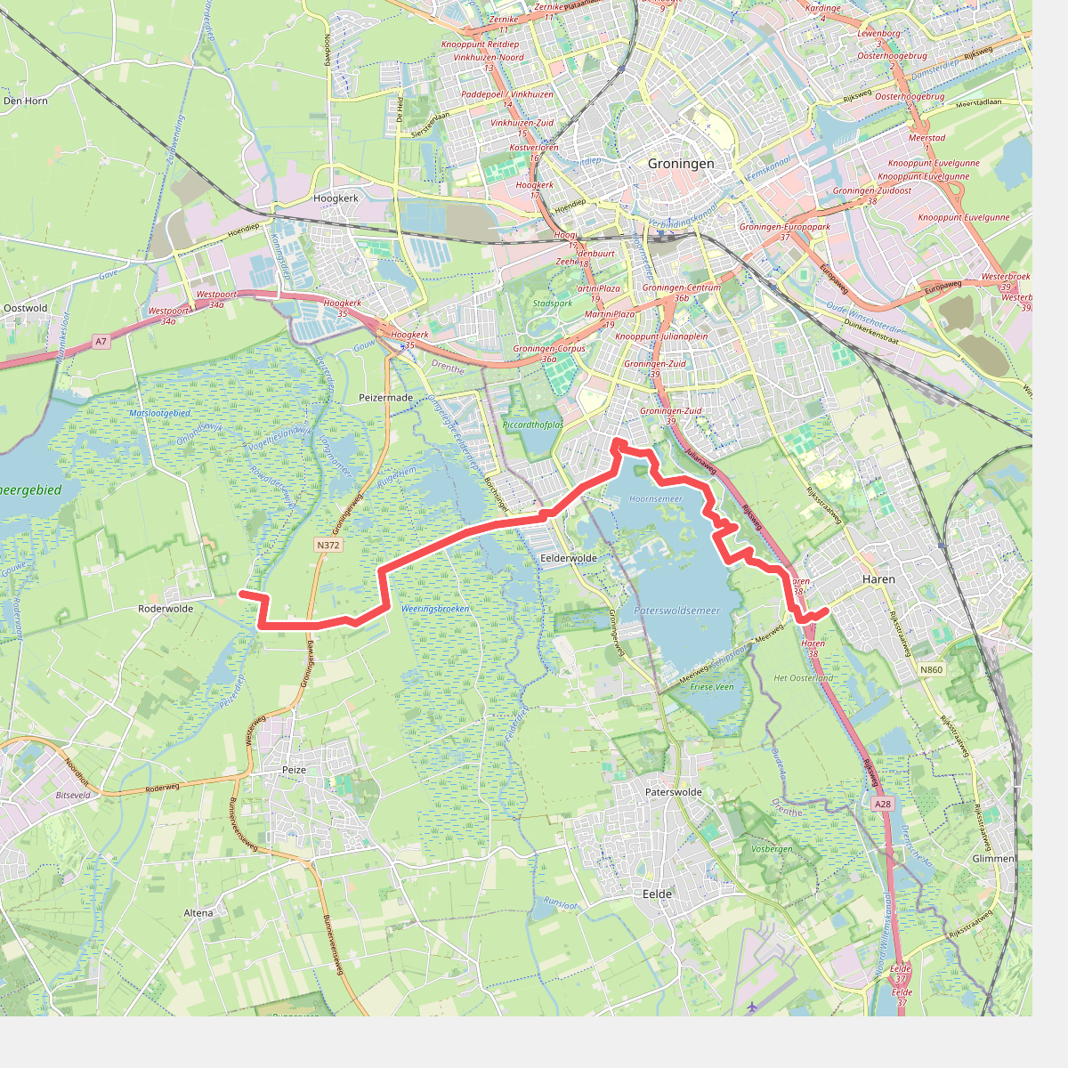 Roderwolde - Paterswoldsemeer • Groeningenpad Etappe 5