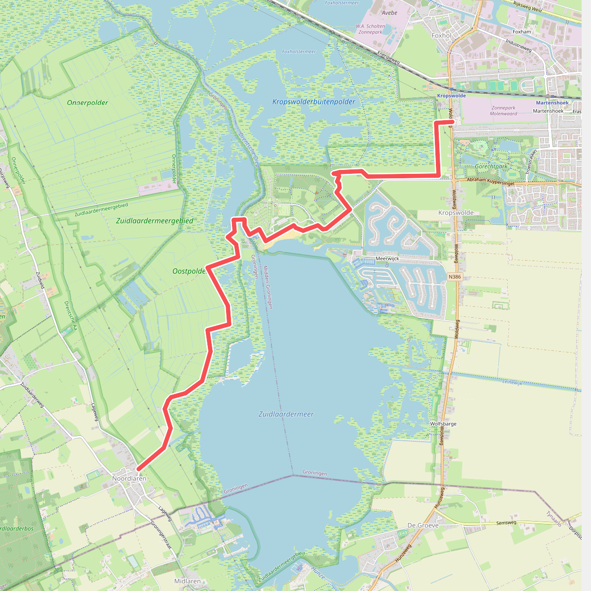 Noordlaren - Kropswolde • Groeningenpad Etappe 8