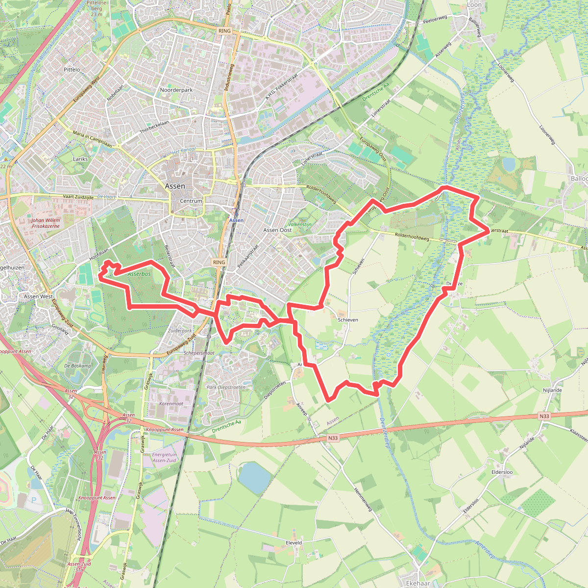 Assen: Asserbos naar Deurzerdiep