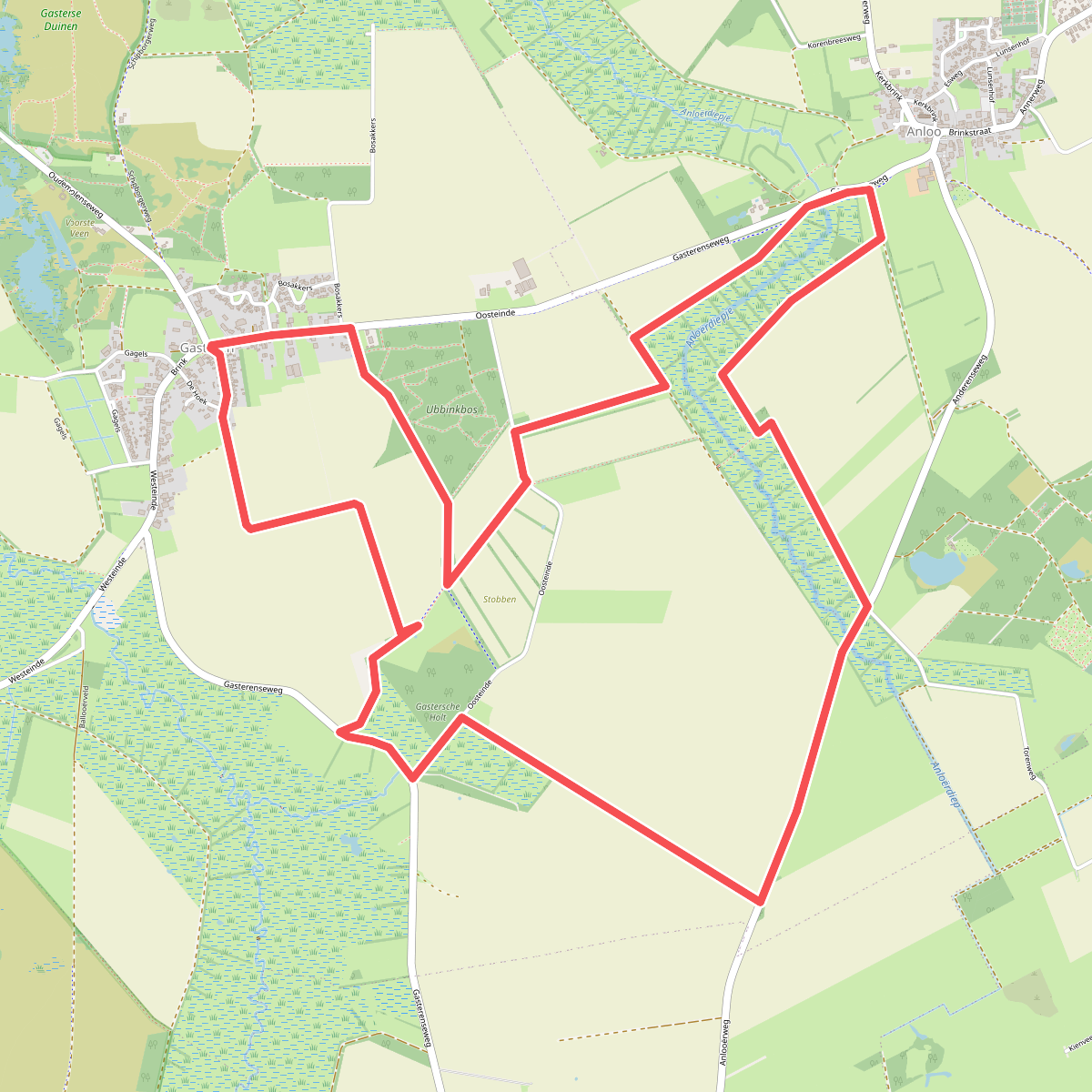 Gasteren: Gastersche Holt en Anlooërdiepje