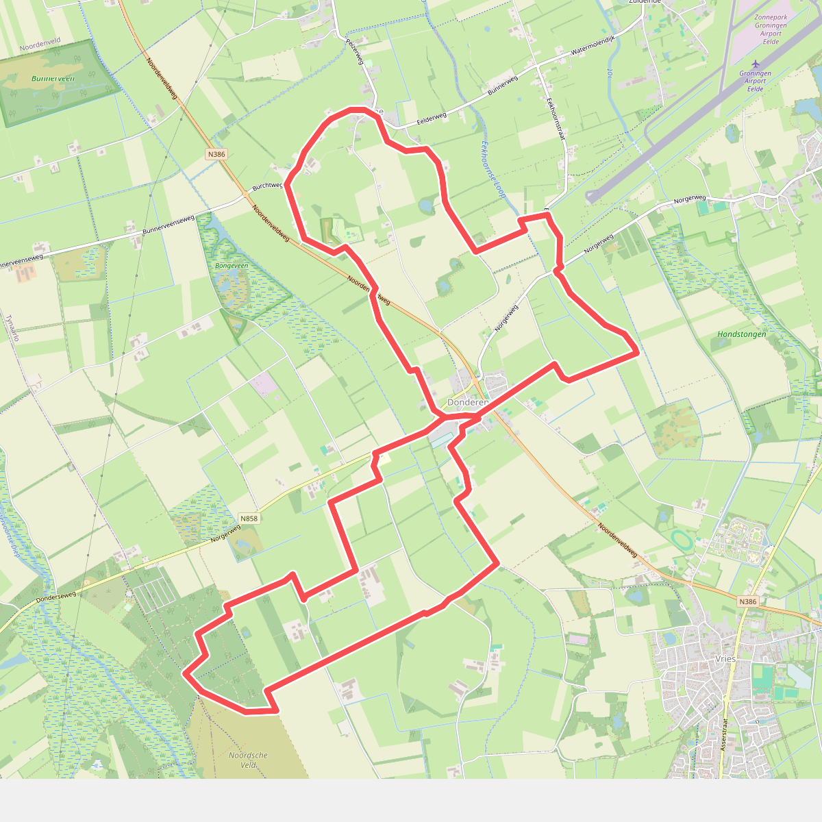 Knapzakroute Donderen