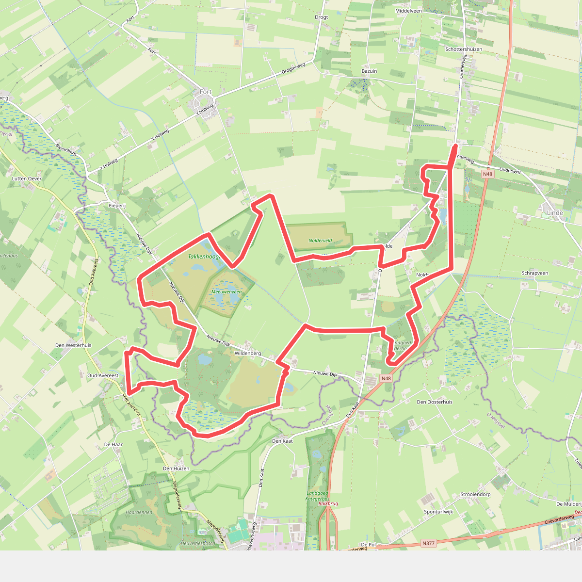 Knapzakroute Linde-Zuidwolde