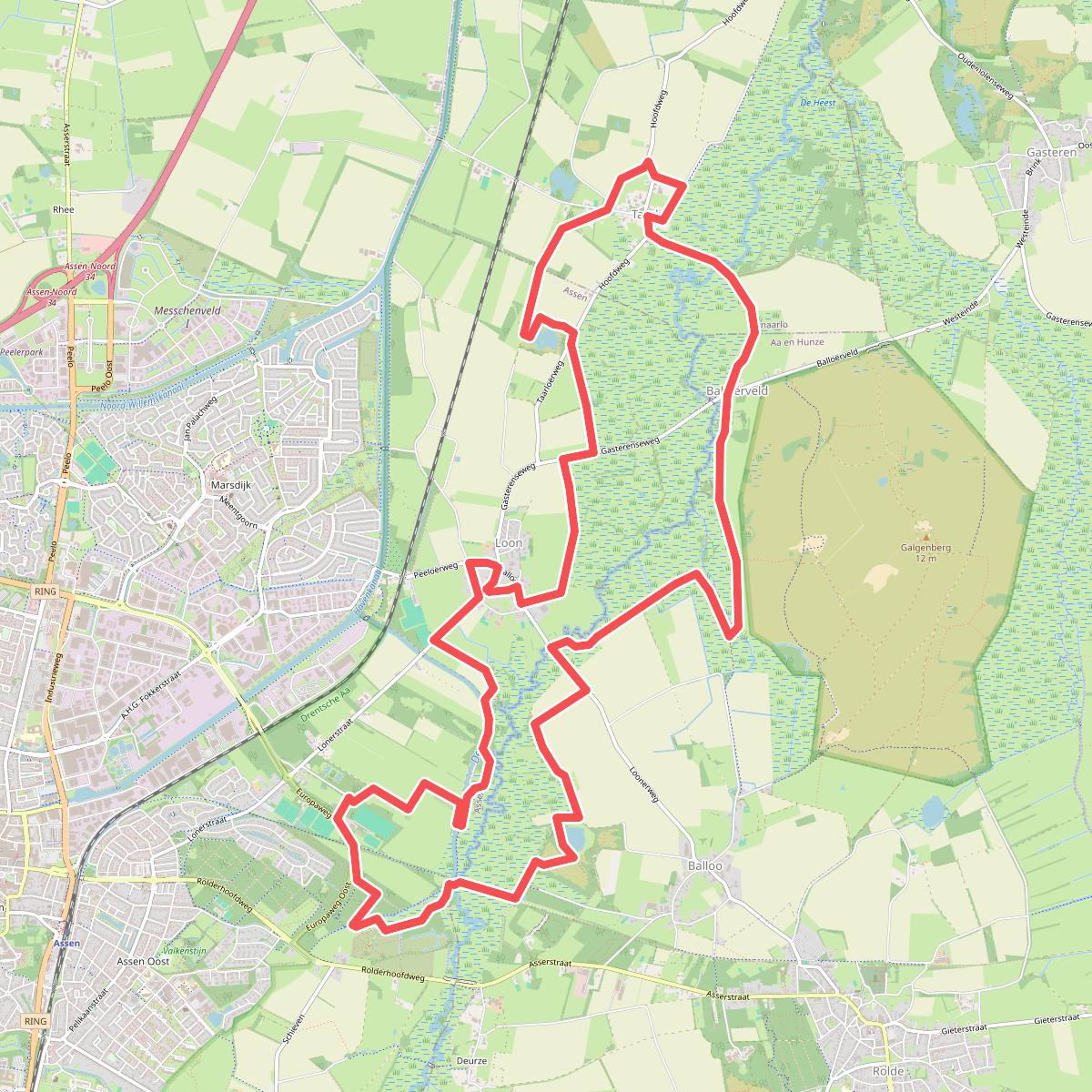 Knapzakroute Loon-Taarlo