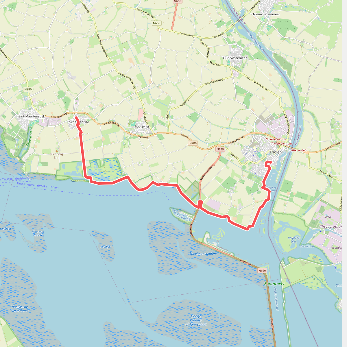 Scherpenisse - Tholen · Oosterscheldepad etappe 10