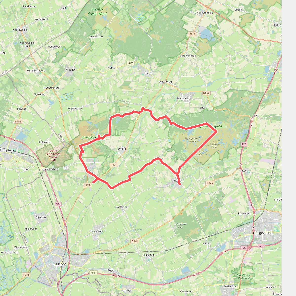 Wandelroute 40 km