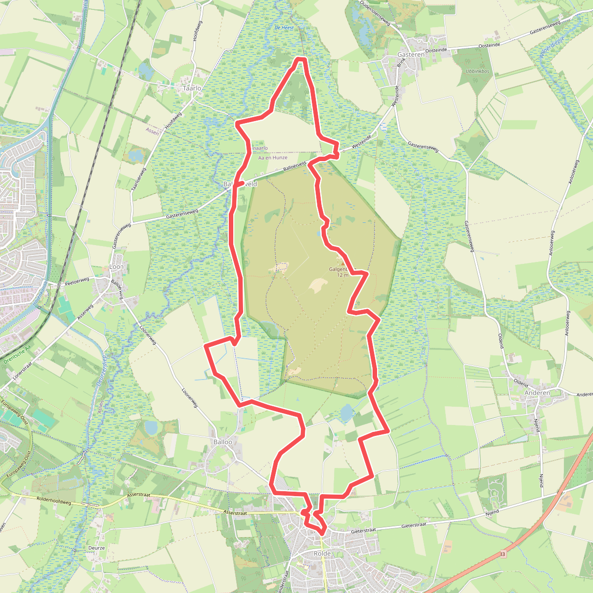 Over het Balloërveld vanuit Rolde
