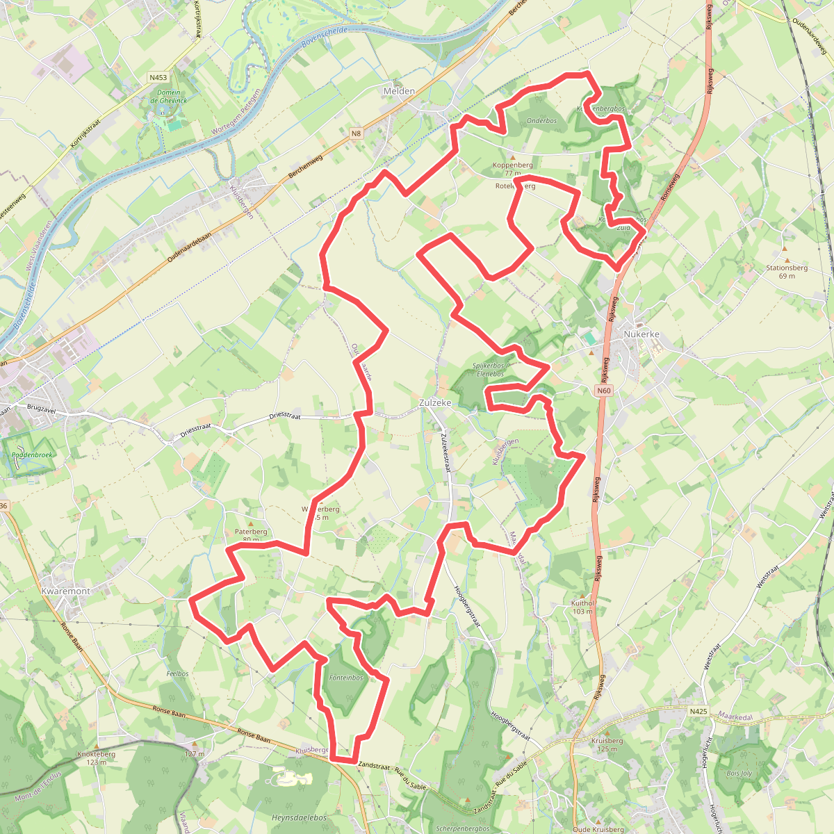 Vlaamse ardennen trailroute