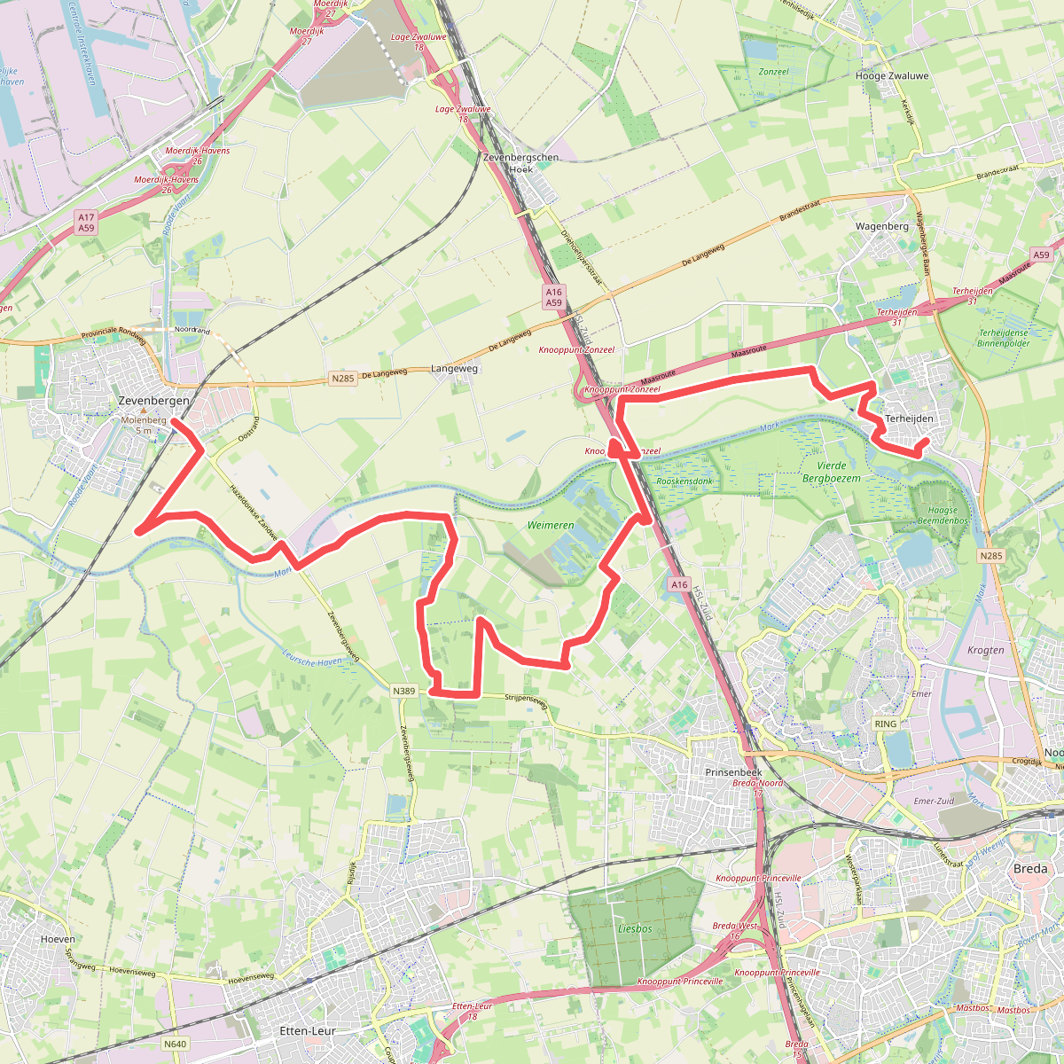 Zevenbergen - Terheijden · Zuiderwaterliniepad etappe 5