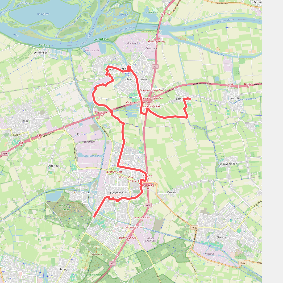 Oosterhout - Via Geertuidenberg - Raamsdonk · Zuiderwaterliniepad etappe 7