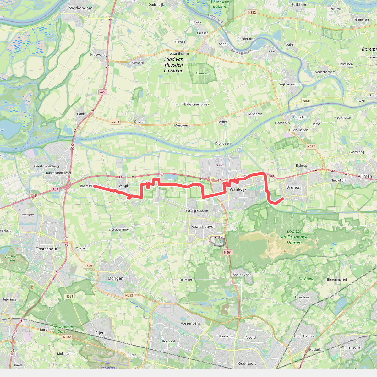 Raamsdonk - Drunen · Zuiderwaterliniepad etappe 8