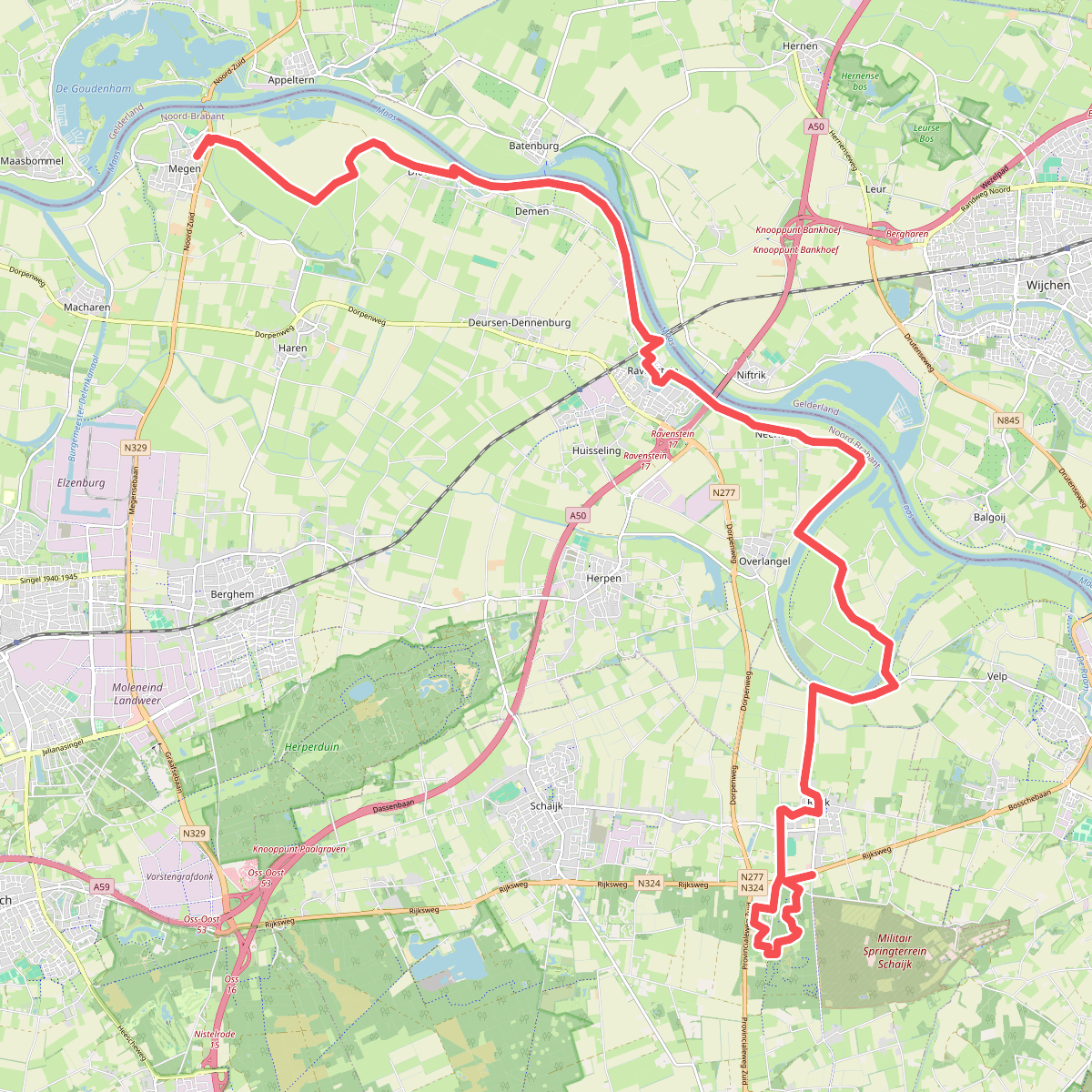 Megen - Reek · Zuiderwaterliniepad etappe 12