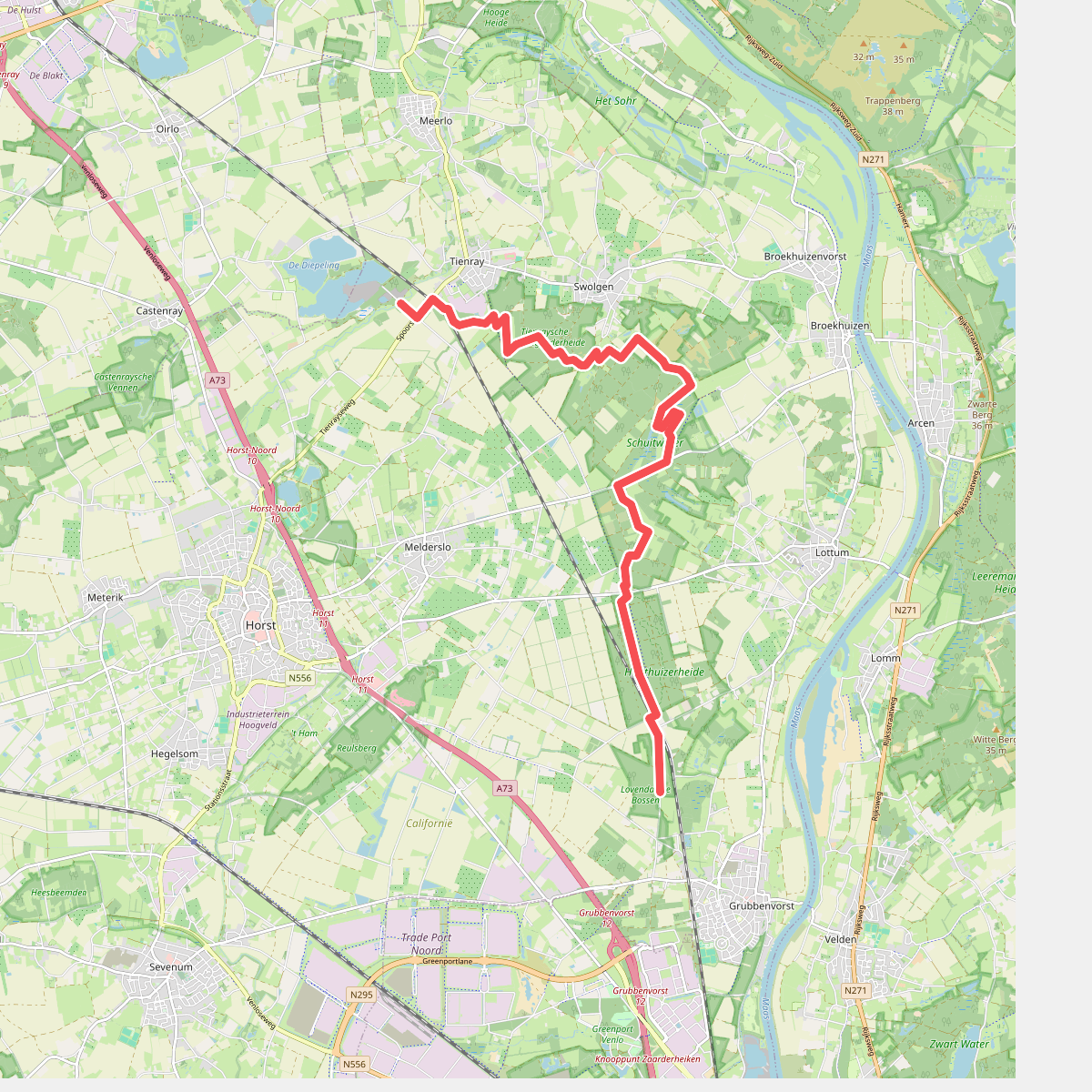Doorsteek Grubbenvorst - Tienray · Petranpad etappe 12