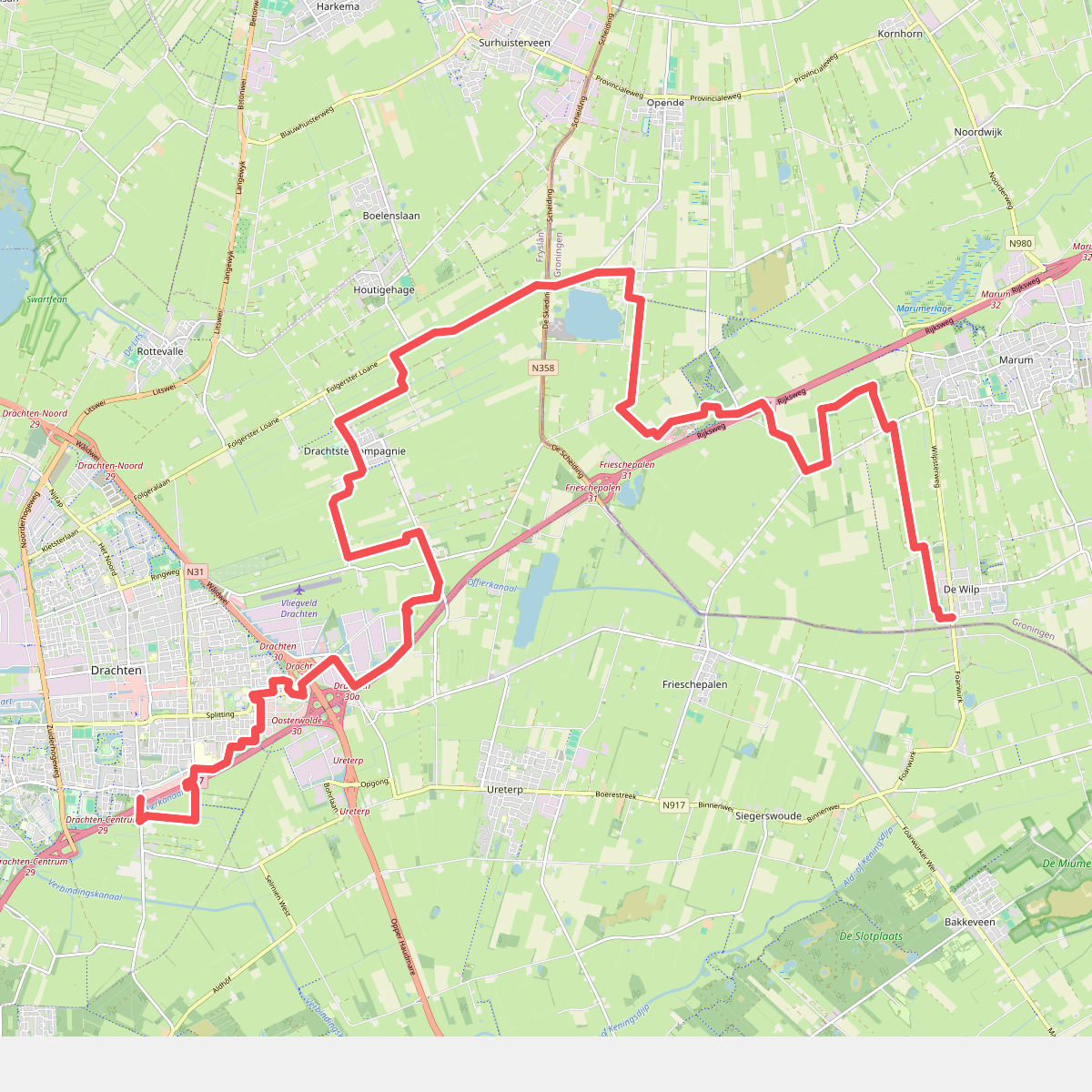 Drachten - De Wilp · Bonifatius Kloosterpad etappe 5