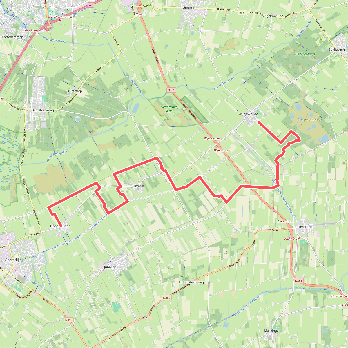 Wijnjewoude - Lippenhuizen · Bonifatius Kloosterpad etappe 7