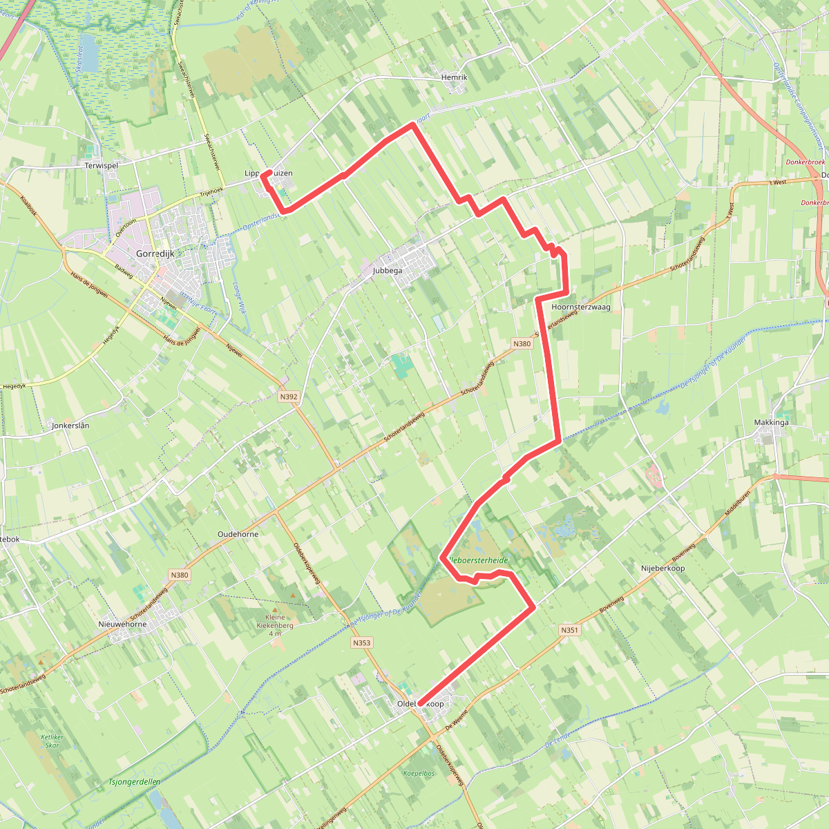 Lippenhuizen - Oldeberkoop · Bonifatius Kloosterpad etappe 8