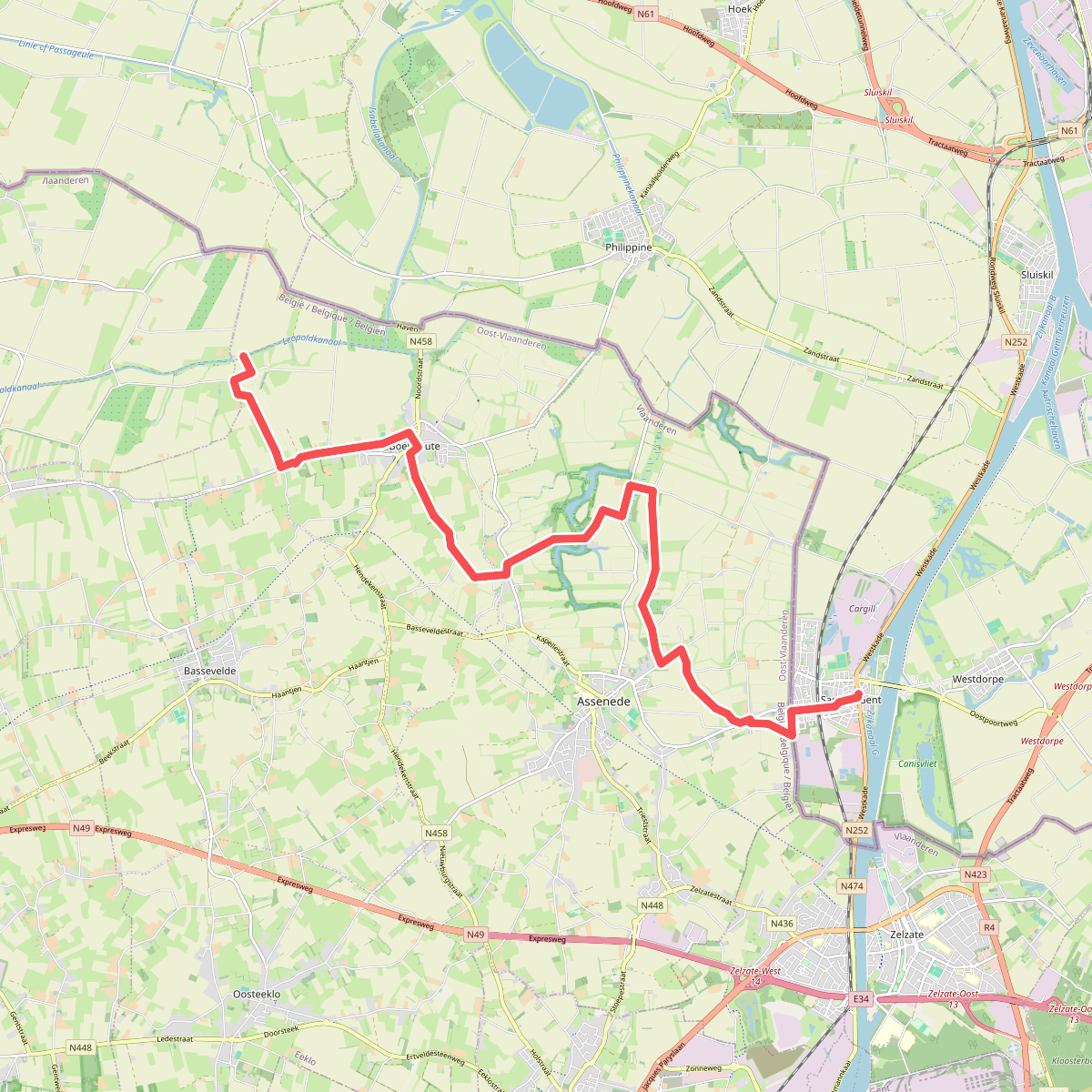 Variant Zeeuws-Vlaanderen · Grenslandpad etappe 22