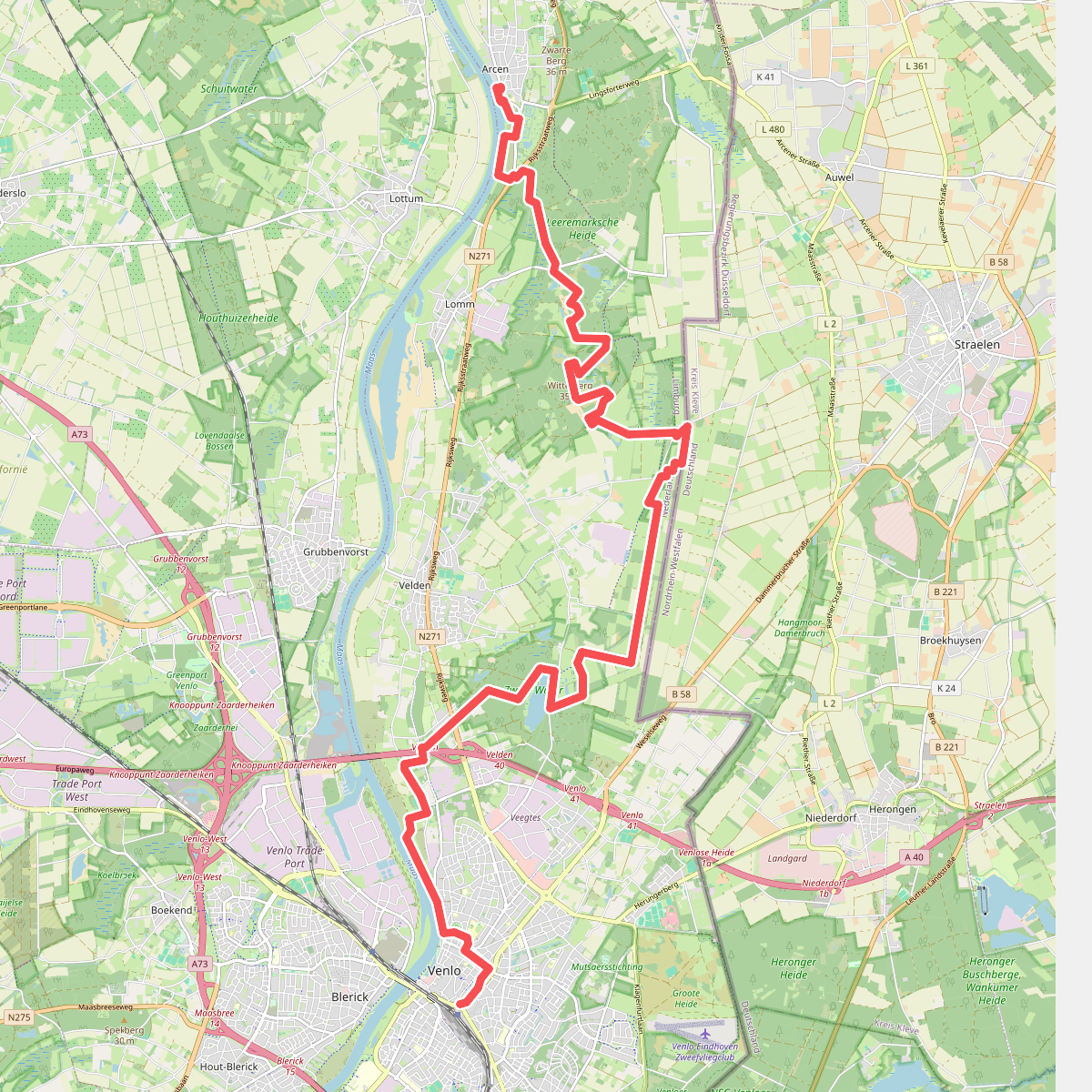 Venlo - Arcen · Maas-Niederrheinpad etappe 1