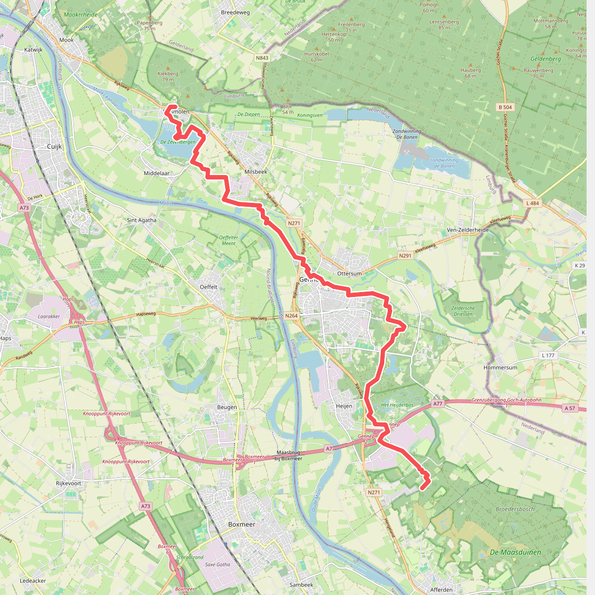 Diekendaal - Plasmolen · Maas-Niederrheinpad etappe 5