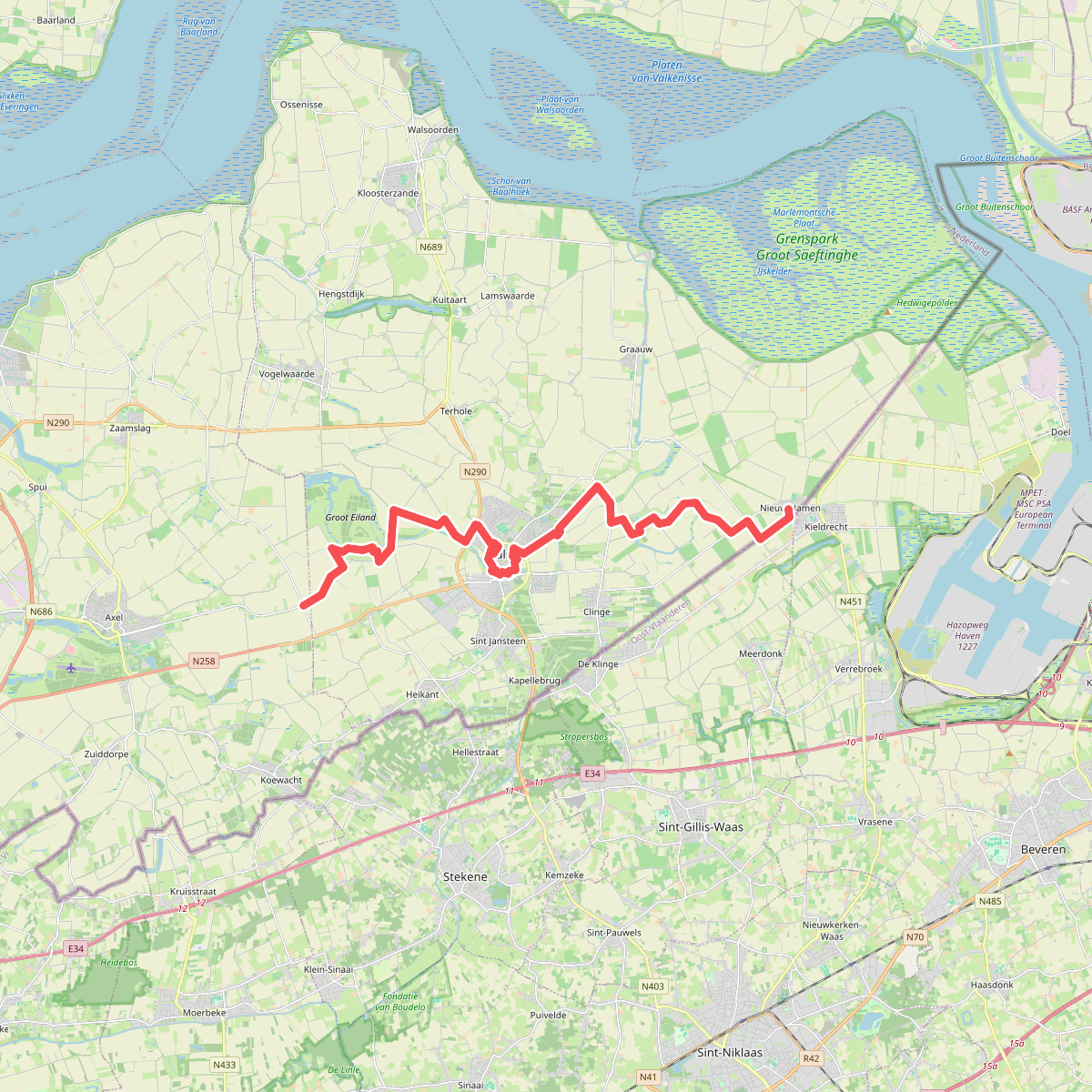 Variant 4 Zeeuws-Vlaanderen · Grenslandpad etappe 25