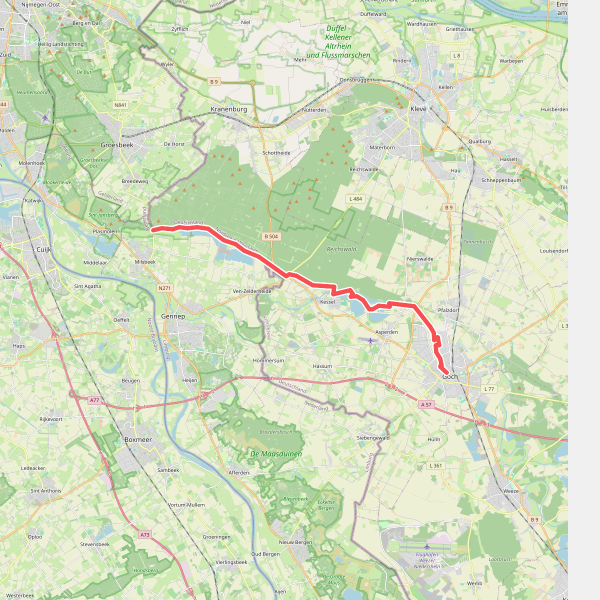 Milsbeek - Goch · Maas-Niederrheinpad etappe 7