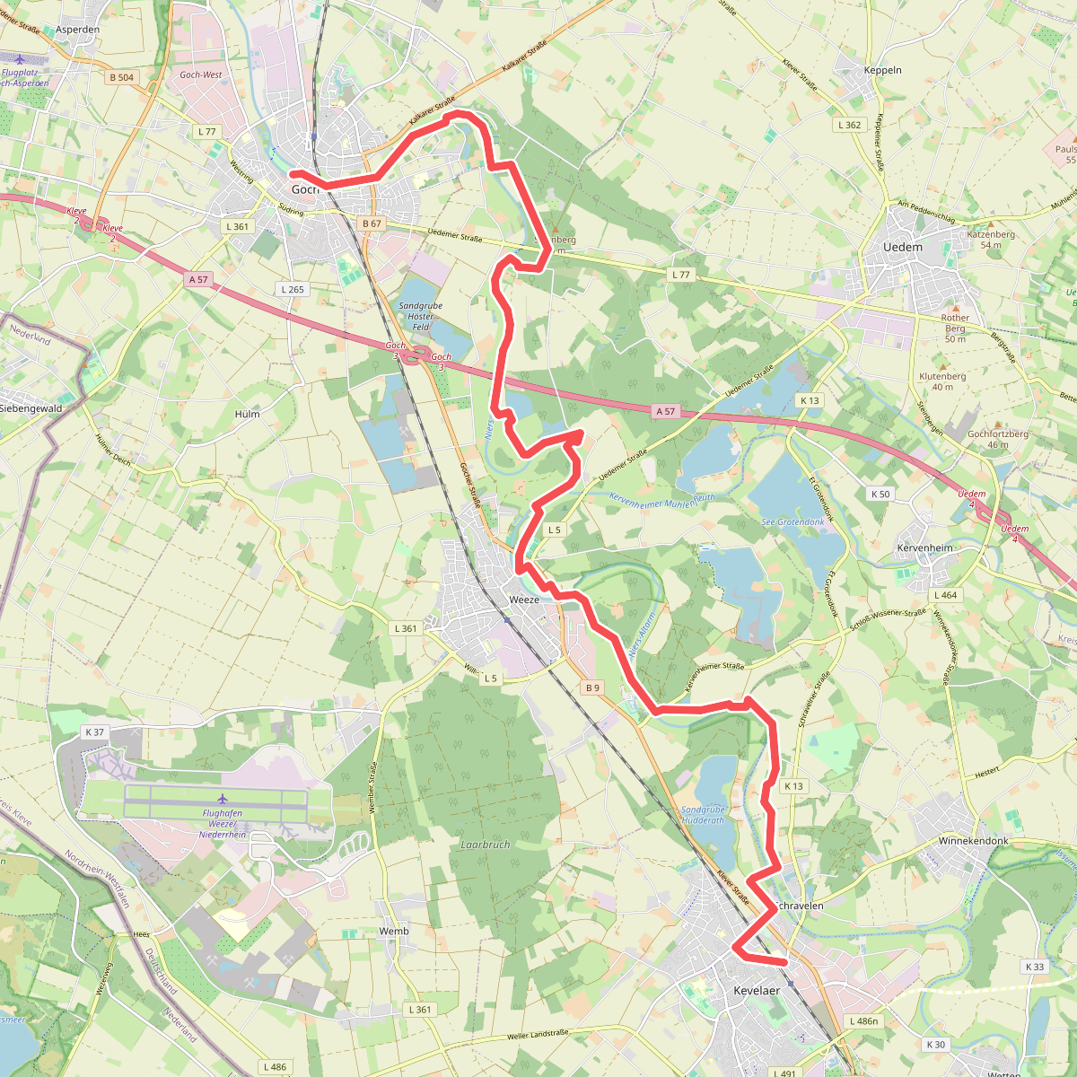 Goch - Kevelaer station · Maas-Niederrheinpad etappe 8
