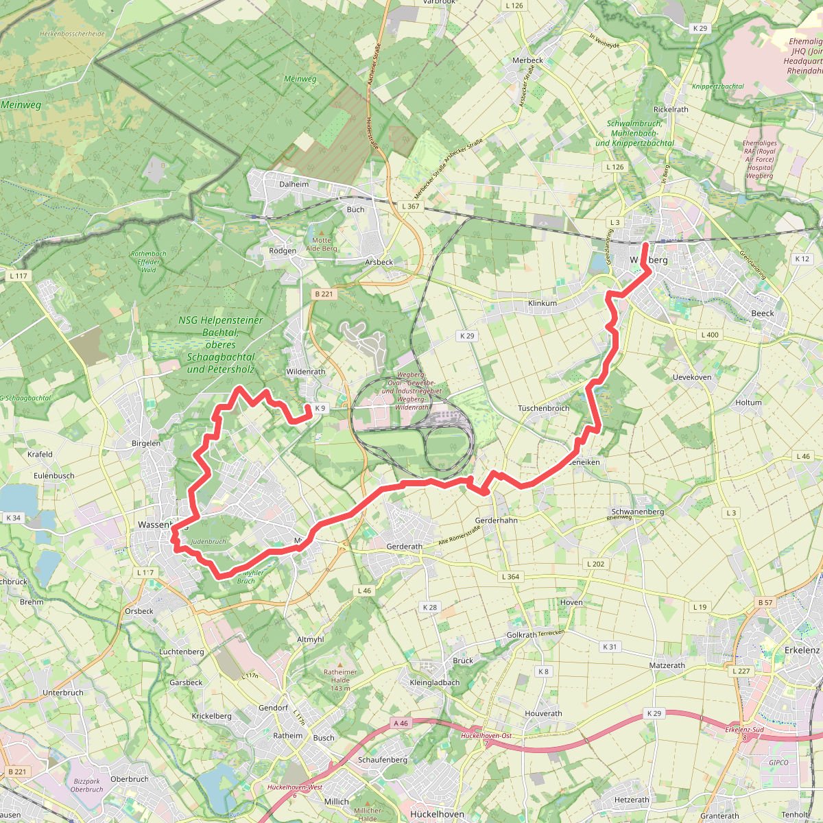 Wegberg - Wildenrath · Maas-Niederrheinpad etappe 14