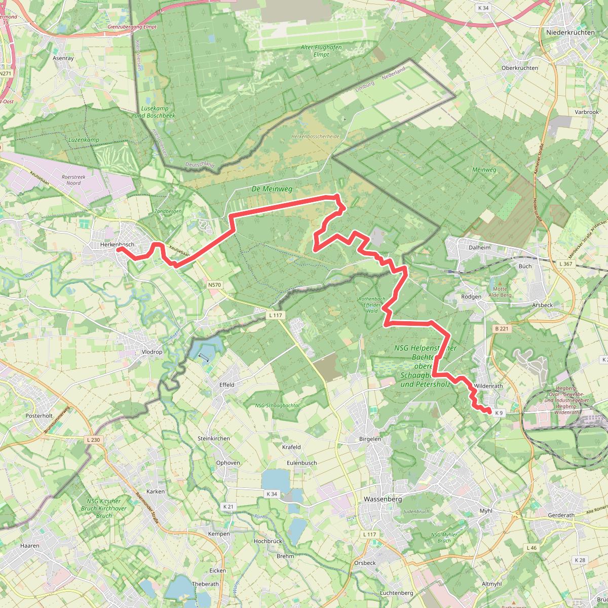 Wildenrath - Herkenbosch · Maas-Niederrheinpad etappe 15