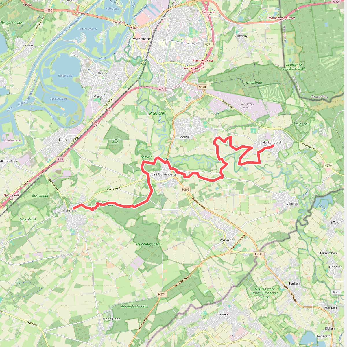 Herkenbosch - Aan de Berg · Maas-Niederrheinpad etappe 16