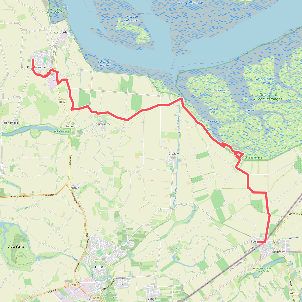 Variant 5 Zeeuws-Vlaanderen · Grenslandpad etappe 26