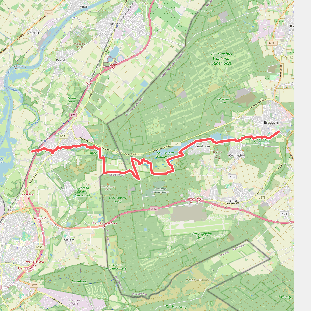 Swalmen - Brüggen · Maas-Niederrheinpad etappe 23