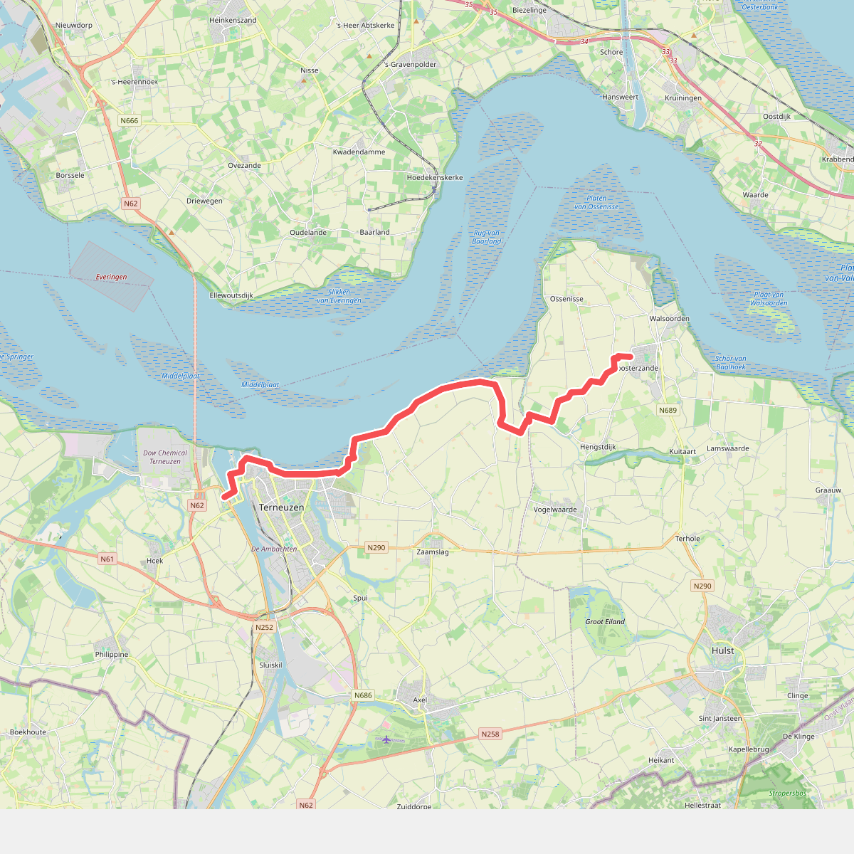 Variant 6 Zeeuws-Vlaanderen · Grenslandpad etappe 27