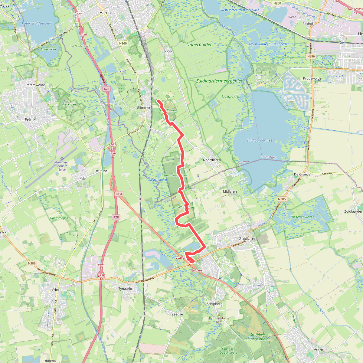 Glimmen - Zuidlaren · Roots Natuurpad etappe 4