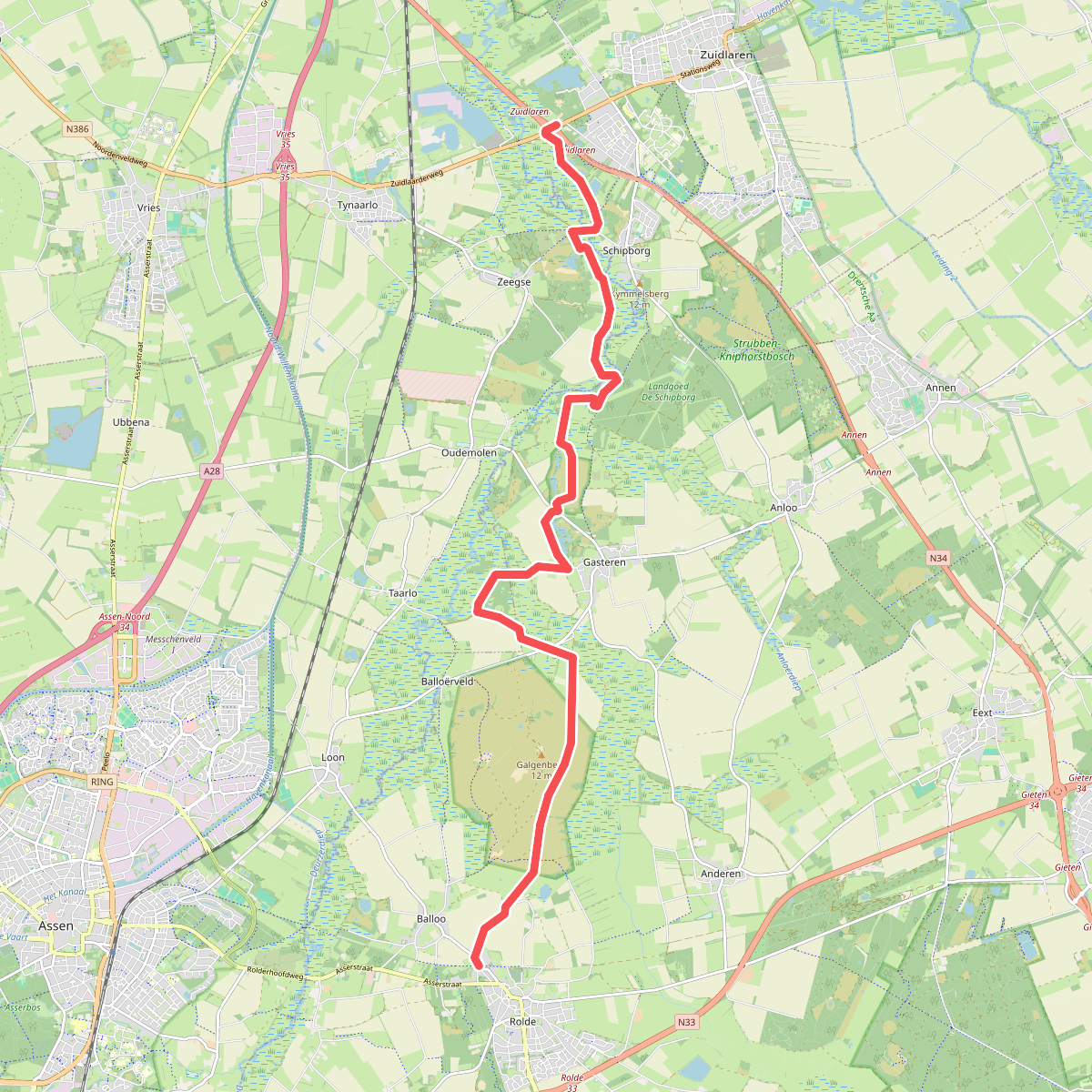 Zuidlaren - Rolde · Roots Natuurpad etappe 5