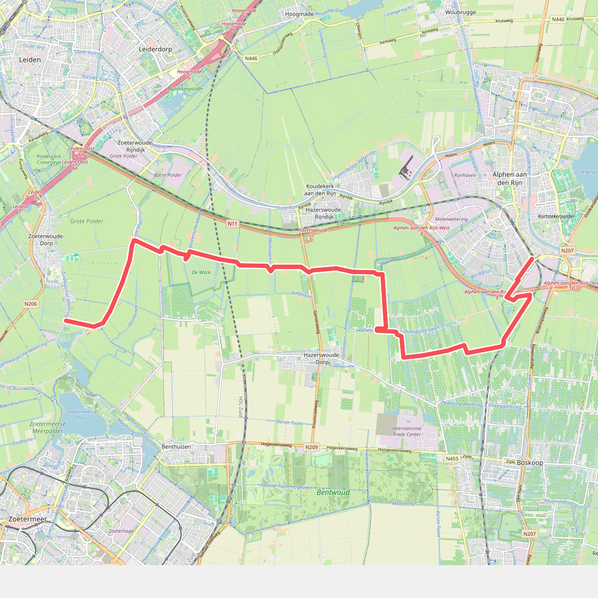 Zoeterwoude - Alphen a/d Rijn · Groene Hartpad etappe 9